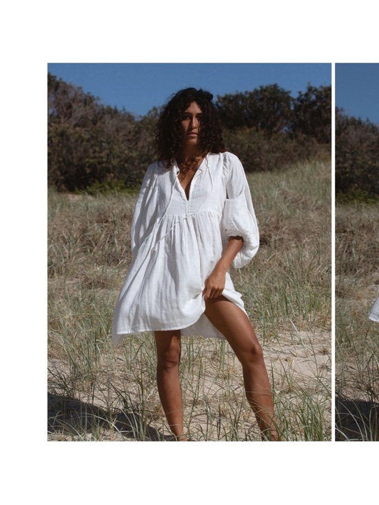 Daughters of India Dresses & Skirts - Daughters of India Kyra mini dress white gauze Size XS